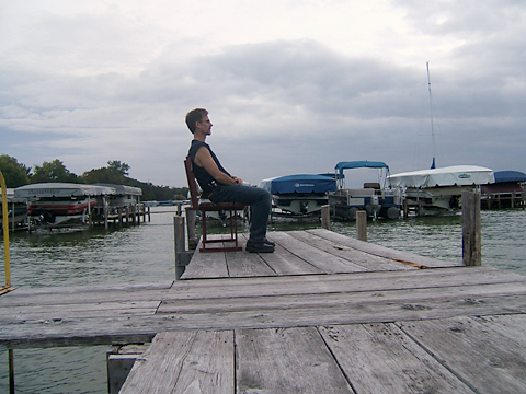 Sitting on the dock at Clear Lake