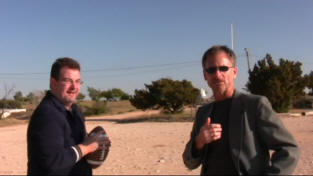 Dan Sheridan and Martin Zender play football at Palo Duro Canyon